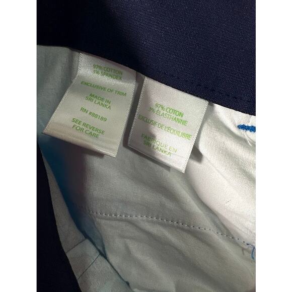 Lilly Pulitzer Kelly Stretch Pant Oyster Navy Bay My Favorite Spot Size 10 - Picture 7 of 7